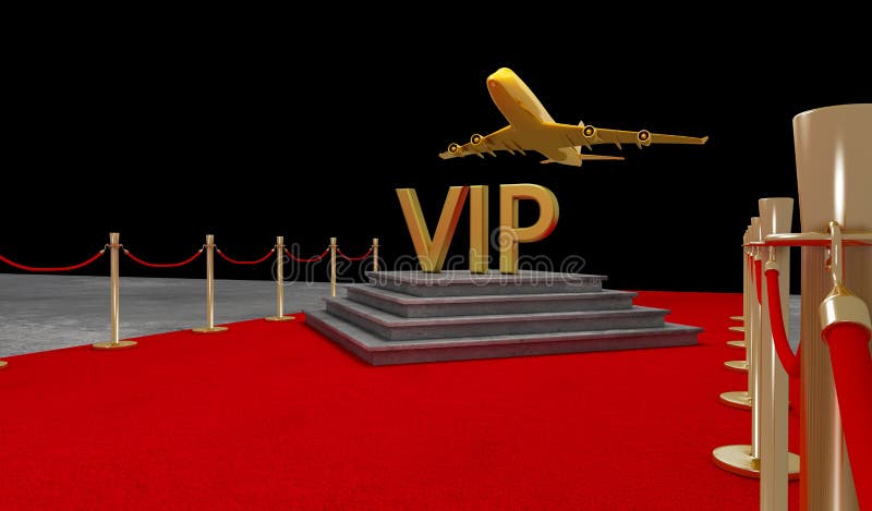 Jet privé de tapis rouge avec un luxe VIP illustration stock Jet privé de tapis rouge avec un luxe VIP illustration stock
