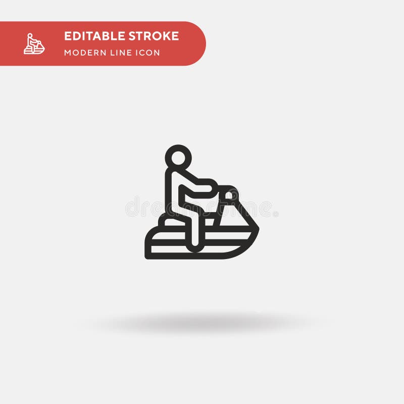 Jet Ski Simple vector icon. Illustration symbol design template for web mobile UI element. Perfect color modern pictogram on editable stroke. Jet Ski icons for your business project