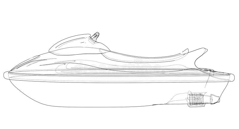 Sketch of Jetski stock vector. Illustration of runner - 21389879