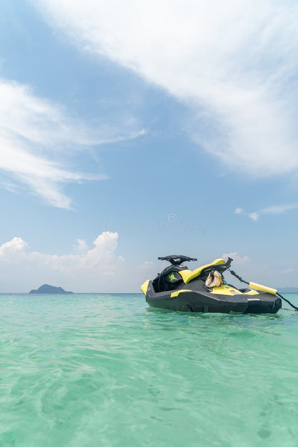 A Jet Ski on Water at the Coast Stock Image Image of recreational