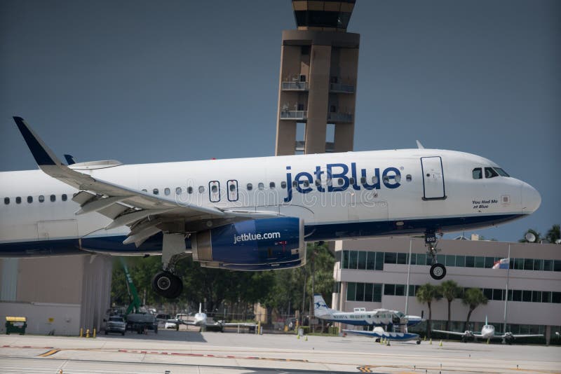 Jetblue Coming in for Landing Take Off Departure Arrival Stock Photo Image of gear, modern