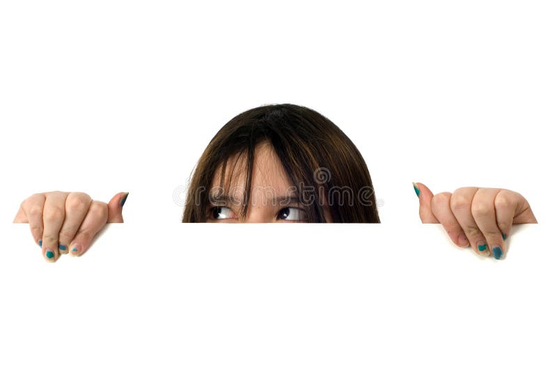 Ne Se Contentent Pas De Jeter Un Simple Coup D'oeil Jeter Un Coup D'oeil De Fille Image stock - Image du espace, signe: 7739931