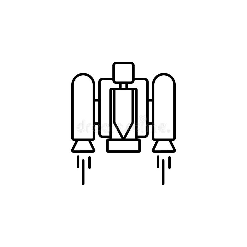 Jetpack Thin Line Icon. Jetpack With A Chair Vector Illustration