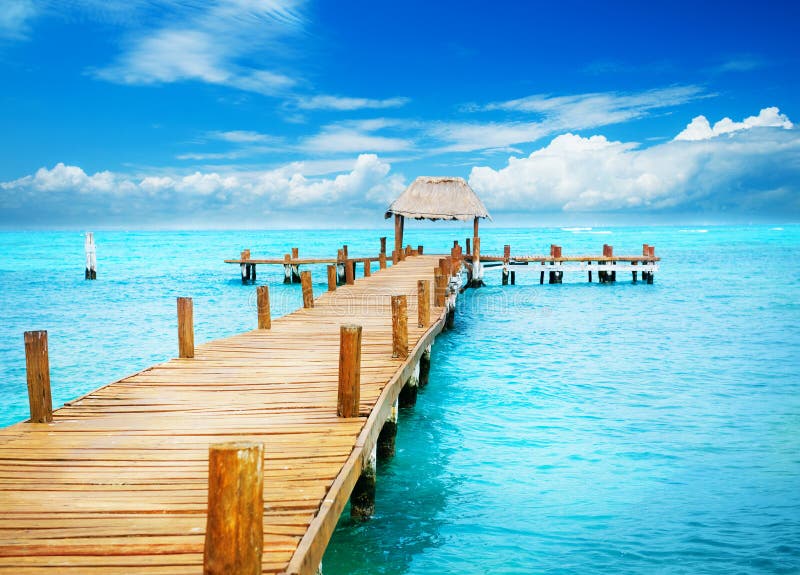 Jetty karaibski morze obraz royalty free