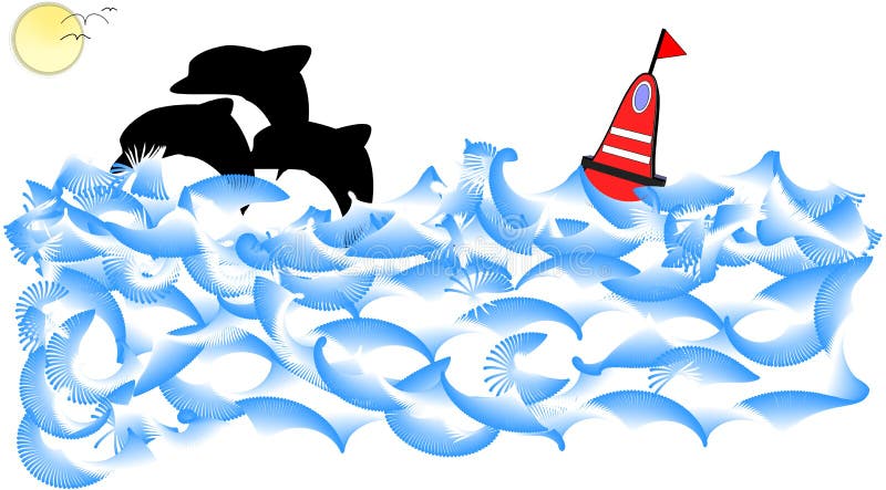 jeu d'océan de dauphins illustration libre de droits jeu d'océan de dauphins illustration libre de droits