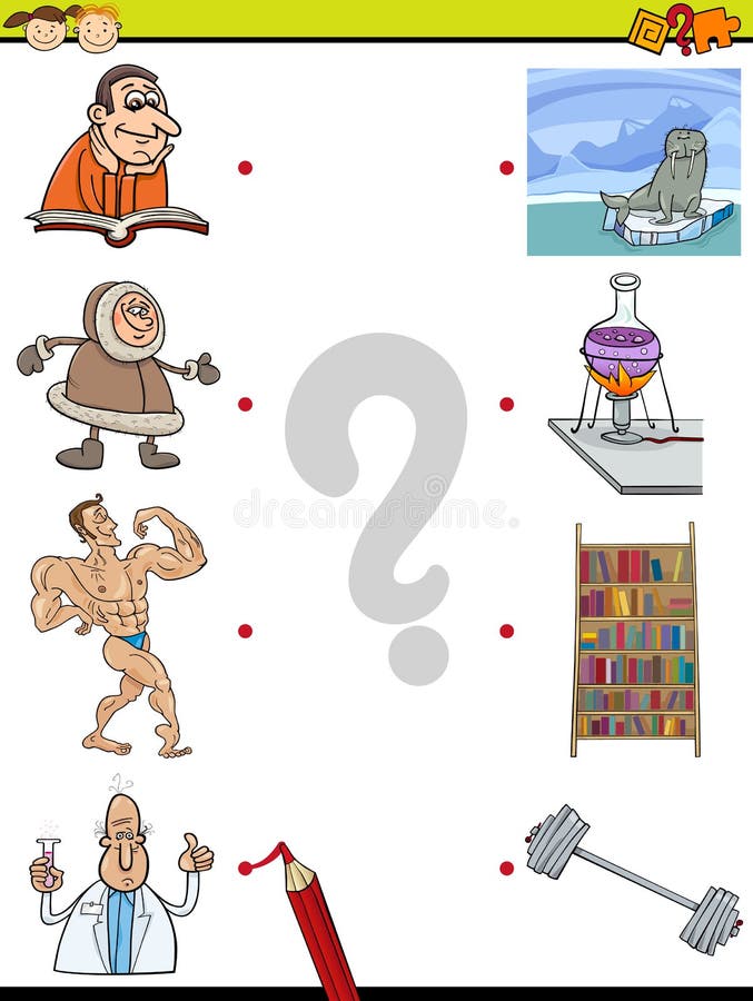 Jeu d'éducation d'éléments de match illustration stock Jeu d'éducation d'éléments de match illustration stock