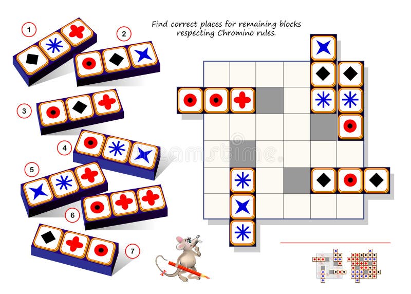 Jeu De Casse-tête Logique Pour Les Enfants Et Les Adultes Rechercher Les  Emplacements Corrects Pour Les Blocs Restants Respectant Illustration de  Vecteur - Illustration du maths, labyrinthe: 161279952