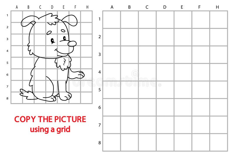 Jeu de copie de grille de chiot illustration de vecteur Jeu de copie de grille de chiot illustration de vecteur