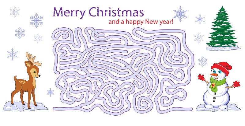 Jeu de labyrinthe de Noël illustration libre de droits Jeu de labyrinthe de Noël illustration libre de droits