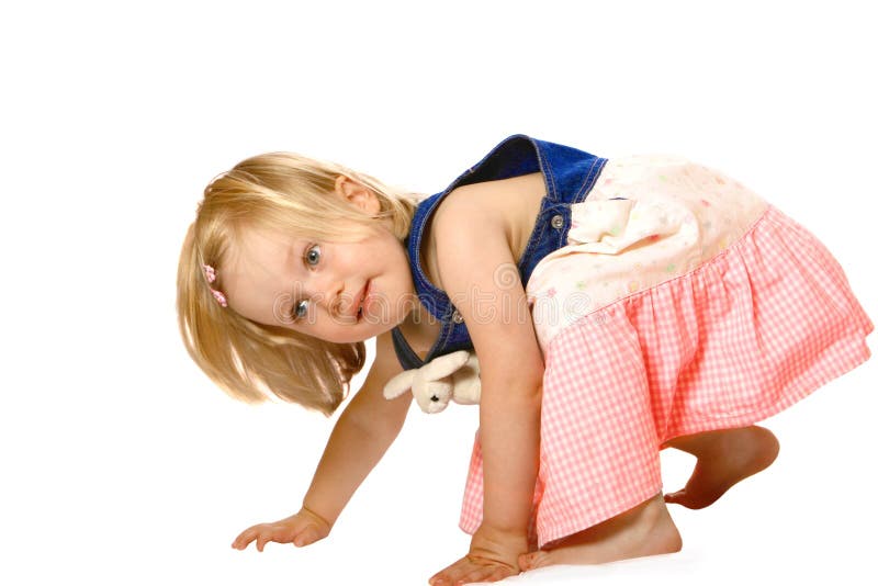 Jeu mignon d'enfant en bas âge de fille photographie stock Jeu mignon d'enfant en bas âge de fille photographie stock