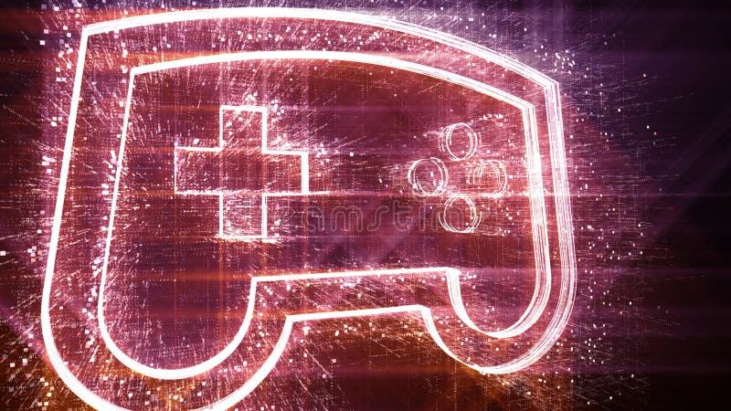 Jeu numérique de protection de jeux du fond du rétro 5g de gamepad 4k hologramme de contrôleur. illustration stock