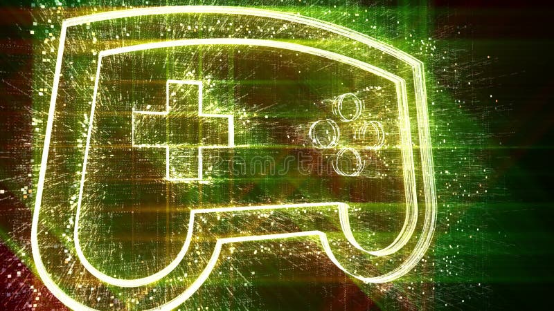 Jeu numérique de protection de jeux du fond du rétro 5g de gamepad 4k hologramme de contrôleur. illustration libre de droits
