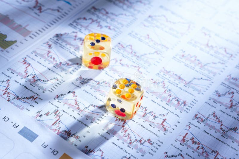 Dices over the stock exchange data paper, a concept for gambling on stock. Dices over the stock exchange data paper, a concept for gambling on stock