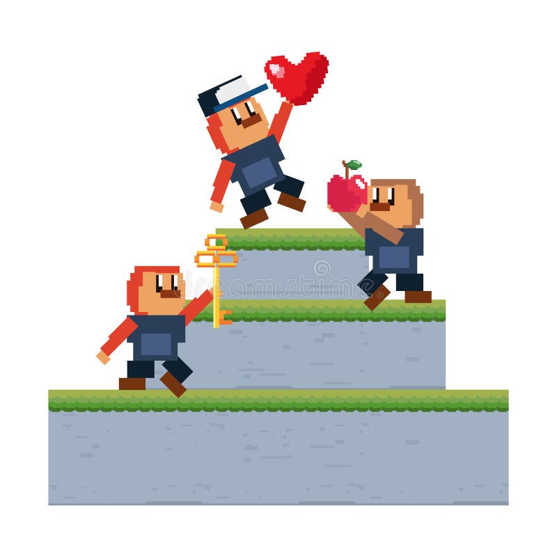 Jeu vidéo de pixel illustration de vecteur Jeu vidéo de pixel illustration de vecteur