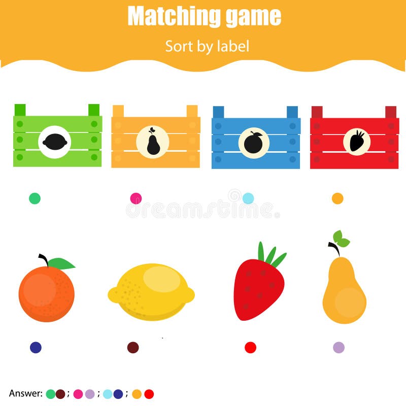 Jeu éducatif d'enfants Fiche de travail de jeu d'assortiment pour des enfants Match par forme Tri des objets pour des enfants en illustration libre de droits Jeu éducatif d'enfants Fiche de travail de jeu d'assortiment pour des enfants Match par forme Tri des objets pour des enfants en illustration libre de droits