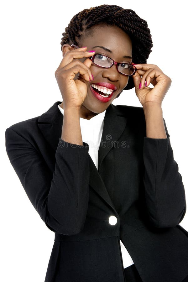 Jeune, belle et dynamique femme africaine d'affaires photos stock Jeune, belle et dynamique femme africaine d'affaires photos stock