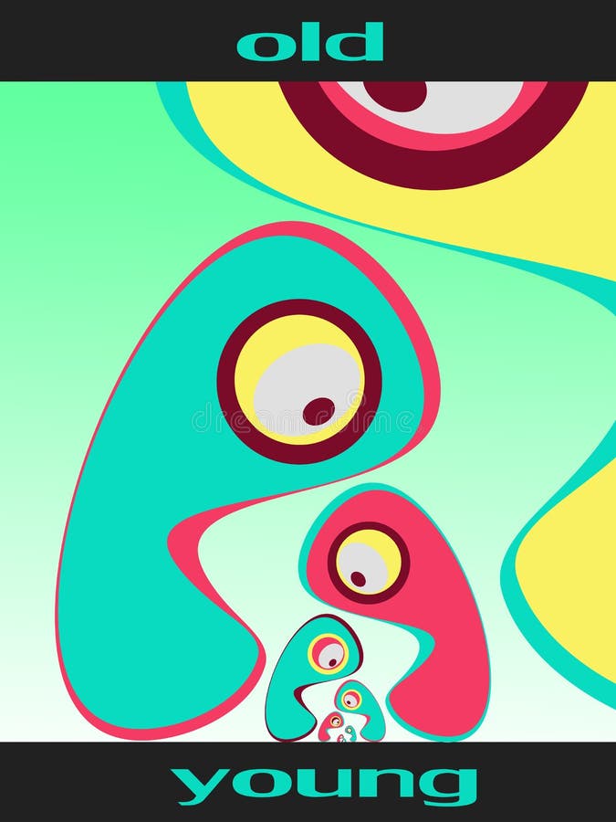 Jeune et vieux illustration de vecteur. Illustration du vieux 20199772