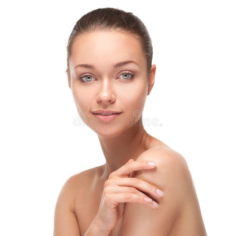Jeune femme avec le beau visage sain photos libres de droits Jeune femme avec le beau visage sain photos libres de droits