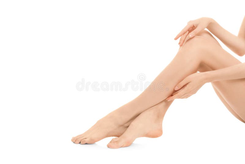 Jeune femme montrant la peau soyeuse lisse après epilation photographie stock Jeune femme montrant la peau soyeuse lisse après epilation photographie stock