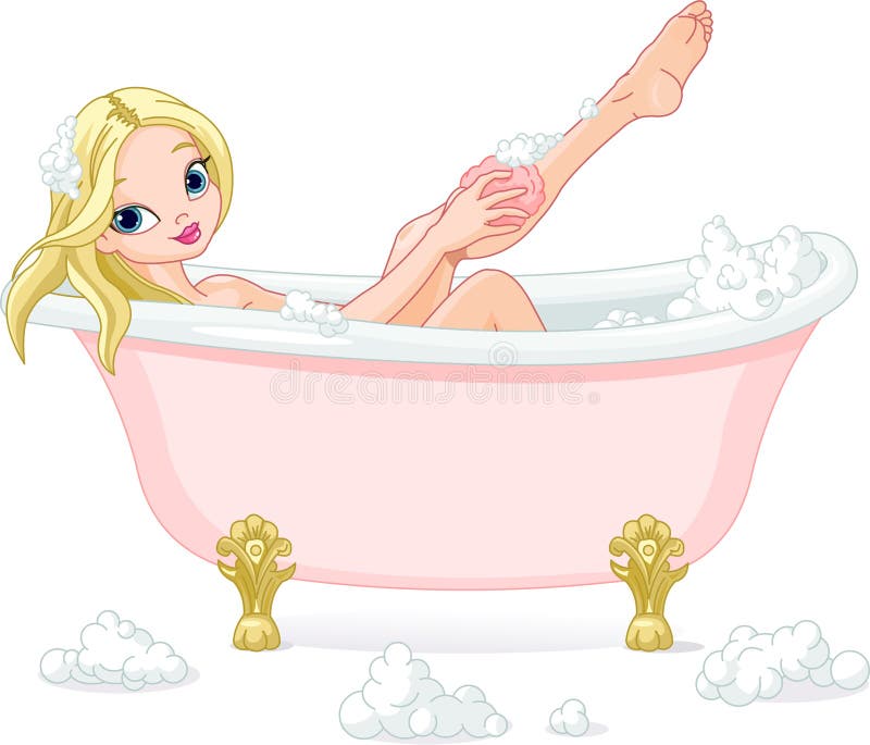 Jeune femme prenant le bain illustration de vecteur Jeune femme prenant le bain illustration de vecteur