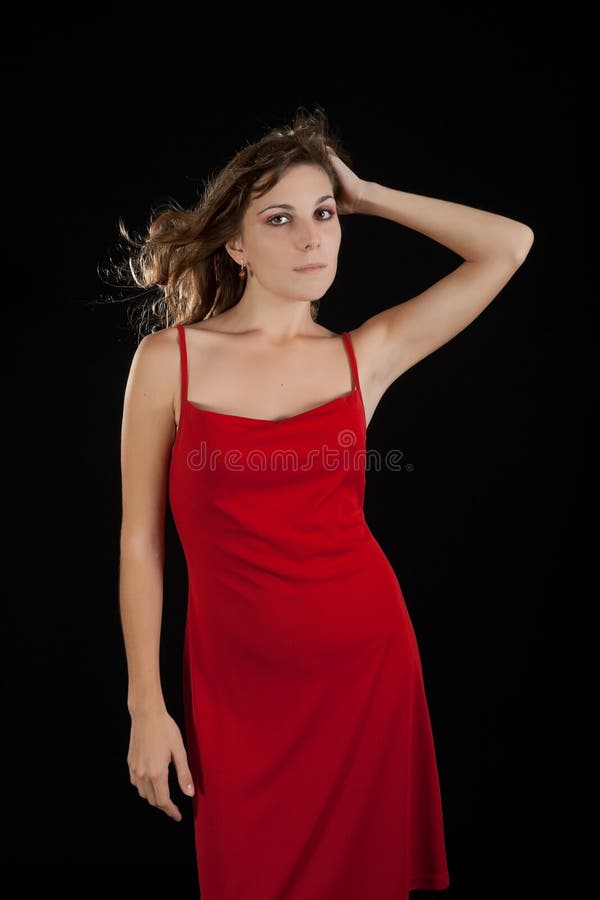 Jeune Femme Sexy Dans La Robe Rouge Image Stock Image Du Sexy Femme 16118059