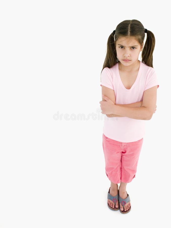 Jeune Fille Avec Des Bras Crois S Photo Stock Image Du Verticale