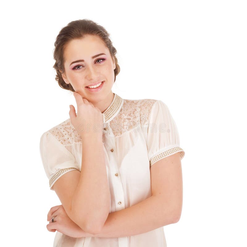 Jeune fille de sourire mignonne images stock Jeune fille de sourire mignonne images stock