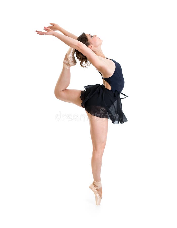 Jeune fille flexible de danseur d'isolement image libre de droits Jeune fille flexible de danseur d'isolement image libre de droits