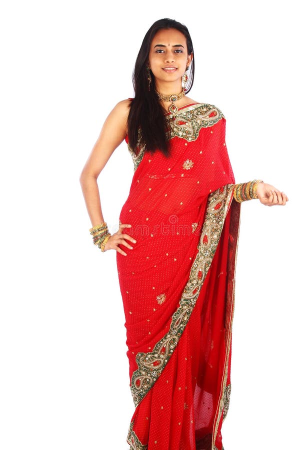 Belle Fille Indienne Dans Le Sari Indien Traditionnel Image Stock Image Du Accessoires