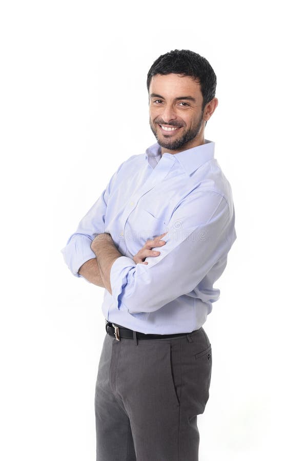 Jeune homme attirant d'affaires se tenant en portrait d'entreprise d'isolement sur le fond blanc photographie stock Jeune homme attirant d'affaires se tenant en portrait d'entreprise d'isolement sur le fond blanc photographie stock