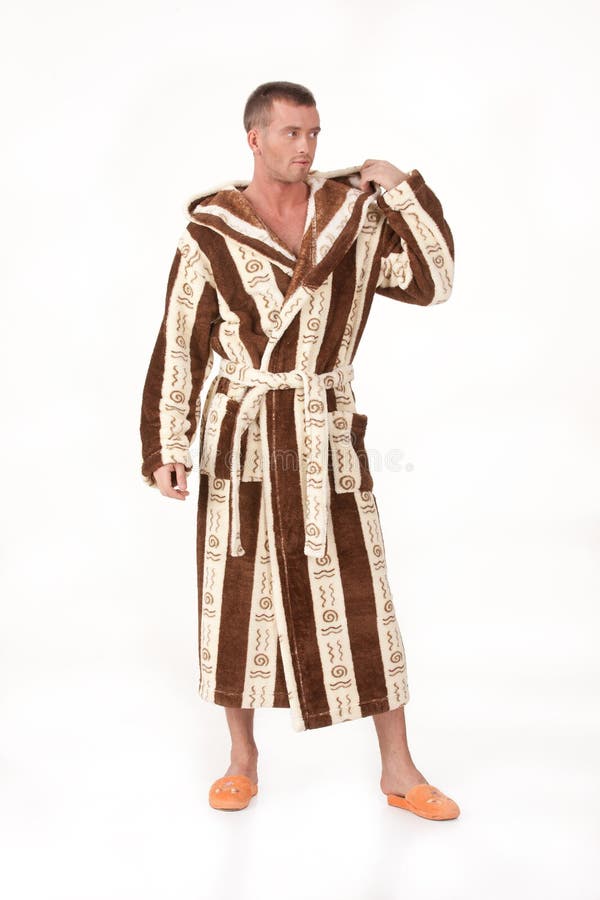 Jeune Homme Dans La Robe De Chambre Photo stock - Image du ...