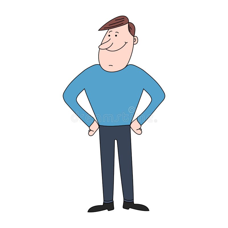 Jeune homme heureux confiant illustration de vecteur Jeune homme heureux confiant illustration de vecteur