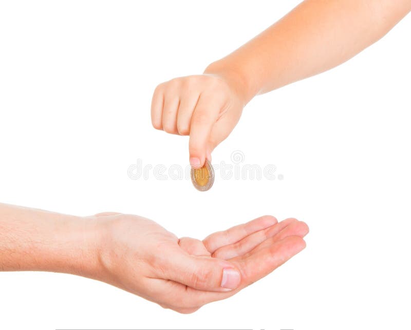 Jeune main de garçon donnant une charité image stock Jeune main de garçon donnant une charité image stock