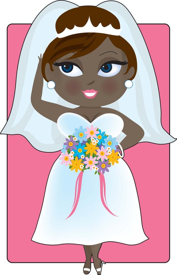 Jeune mariée noire illustration de vecteur Jeune mariée noire illustration de vecteur