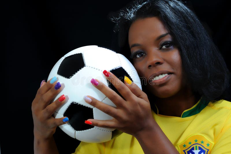 Fille Avec Du Ballon De Football Image Stock Image Du Isolement Européen 40380997