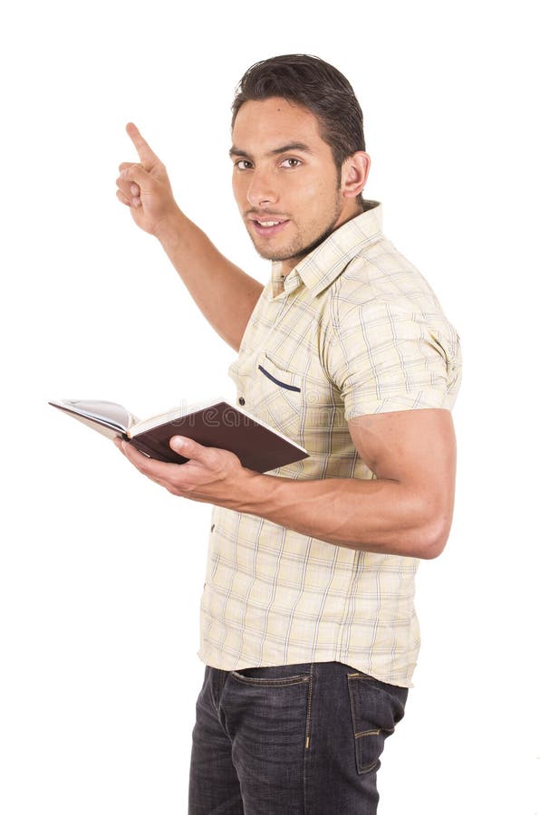 Jeune professeur masculin beau tenant le carnet images stock Jeune professeur masculin beau tenant le carnet images stock