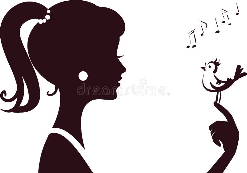 Jeune silhouette de fille de beautifu illustration libre de droits Jeune silhouette de fille de beautifu illustration libre de droits