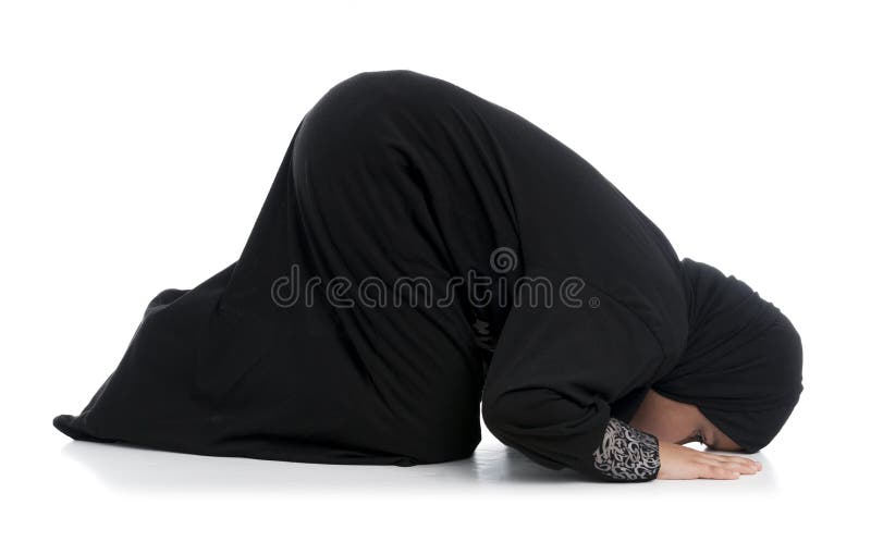 Jeune Sujud de prière femelle musulman images stock