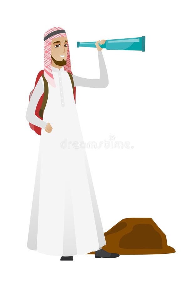 Jeune voyageur musulman avec le regard illustration libre de droits Jeune voyageur musulman avec le regard illustration libre de droits