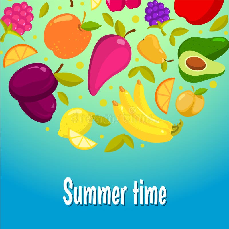 Jeunes adultes Fond coloré avec des fruits illustration stock Jeunes adultes Fond coloré avec des fruits illustration stock