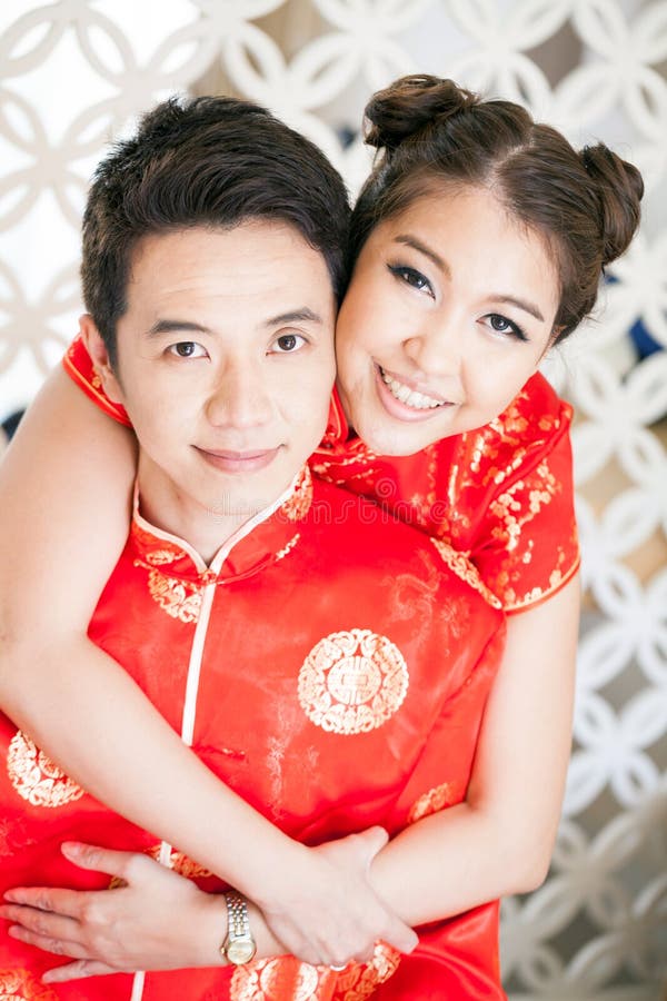 Happy Young Couples with chinese dress. Happy Young Couples with chinese dress