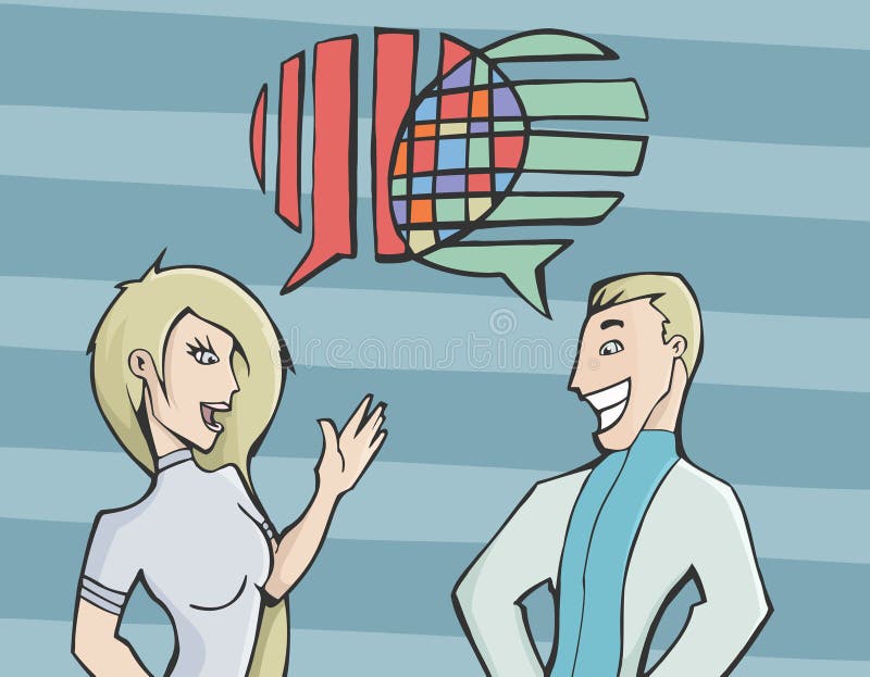 Jeunes couples ayant une conversation illustration libre de droits