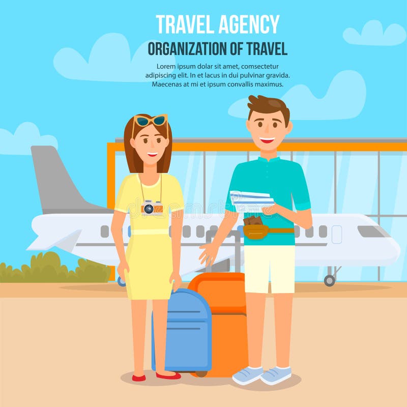 Jeunes couples voyageant en avion Vol de attente illustration stock Jeunes couples voyageant en avion Vol de attente illustration stock