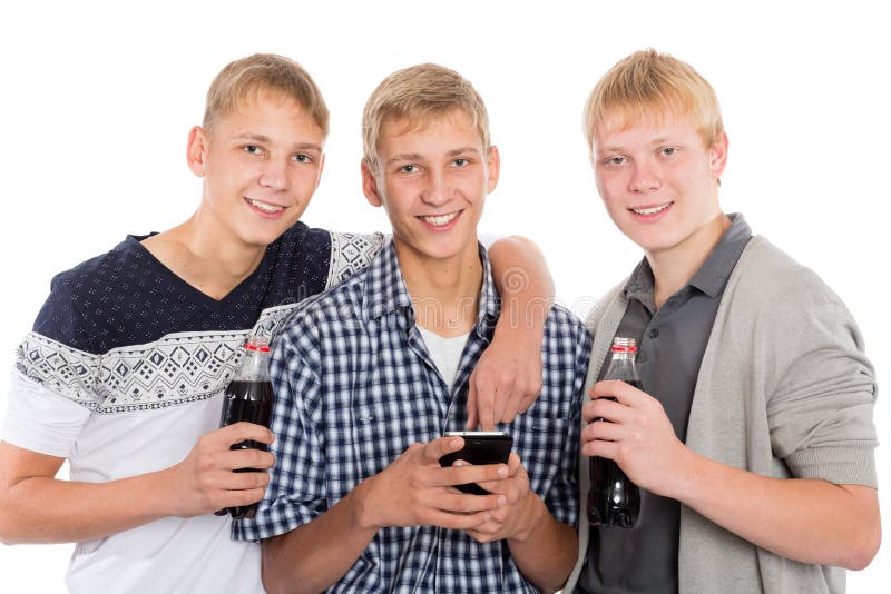 Jeunes types de sourire image stock Jeunes types de sourire image stock