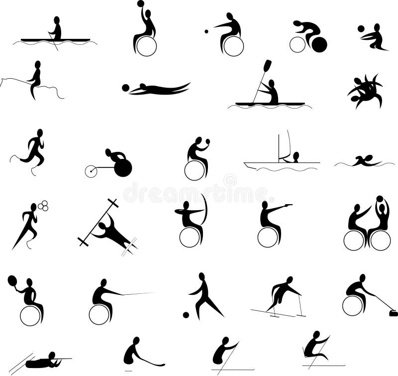 Jeux de Paralympic réglés illustration stock Jeux de Paralympic réglés illustration stock