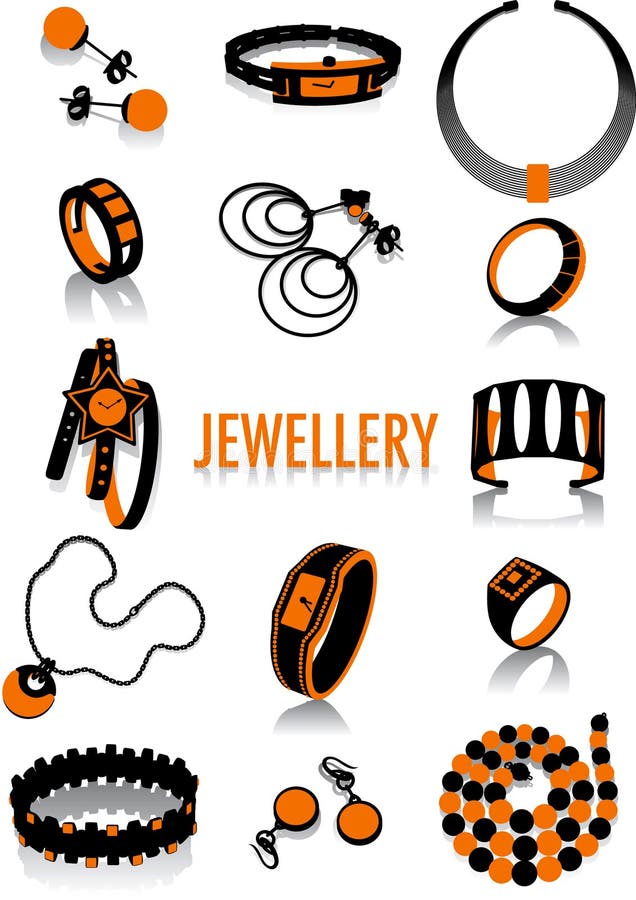 Jewellery silhouette royalty free illustration