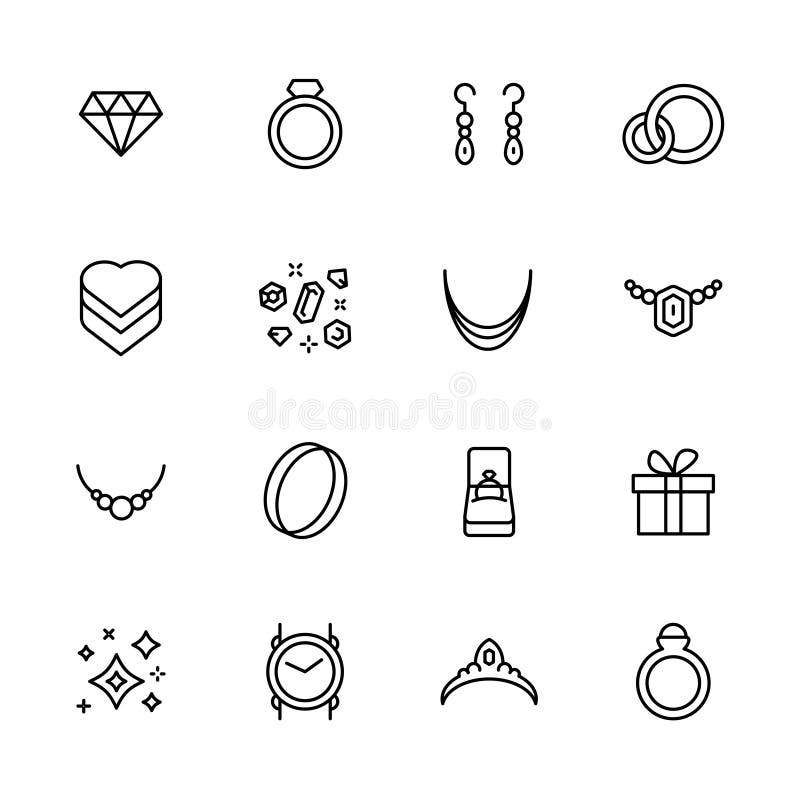 Jewelry icon set stock vector. Illustration of emerald - 39360312