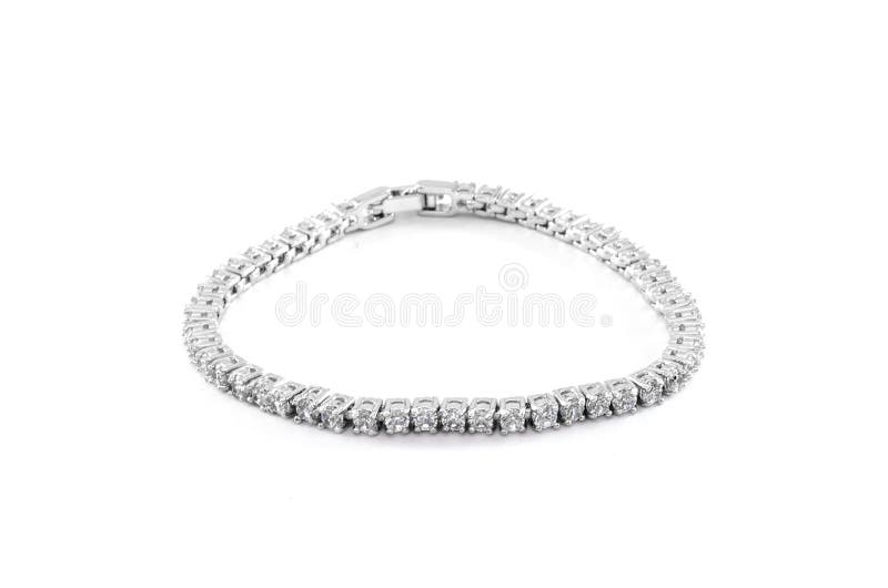 Jewelry diamond bracelet. On the white background