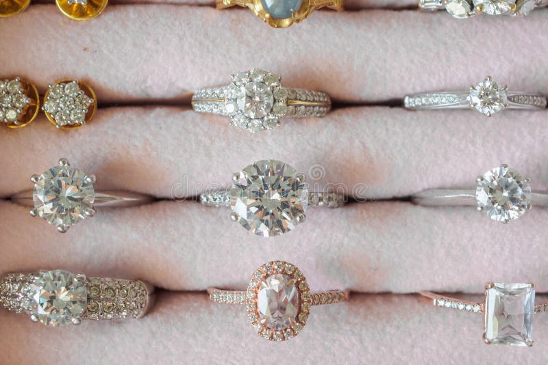 Jewelry Diamond Rings and Earrings in Box Stock Photo Image of jewelery, fashion 136938972