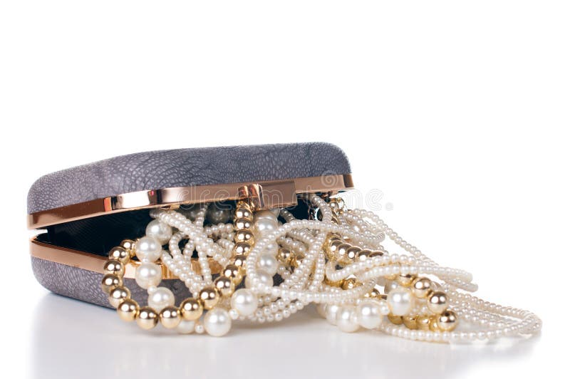 Jewelry in handbag stock image. Image of beauty, decoration 37941617